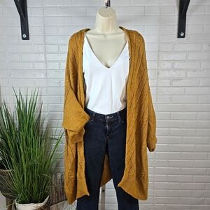 Garnet Hill Golden Open-Front Cardigan